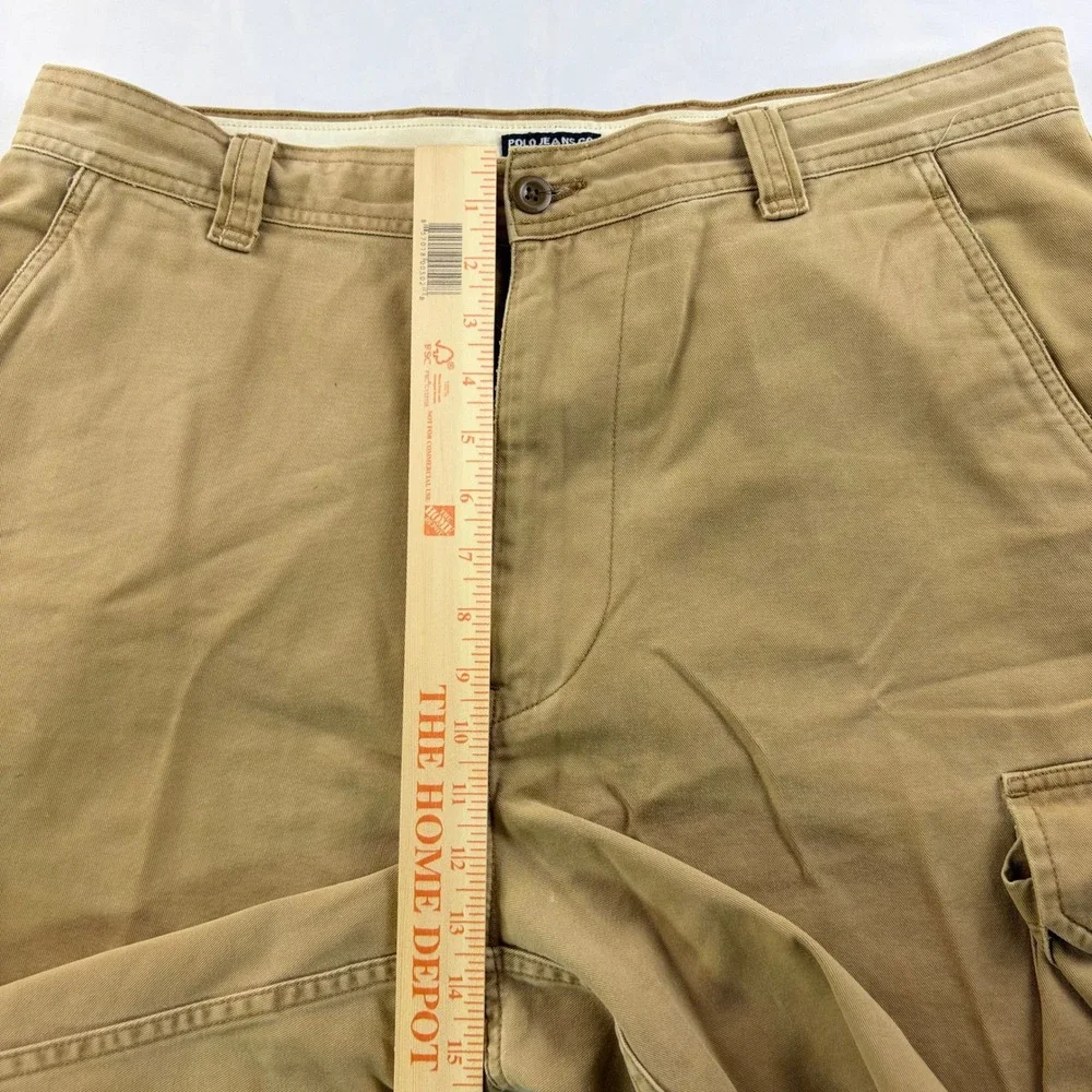 Polo Jeans Co Ralph Lauren 1967 Cargo Shorts Mens 36 Tan Cotton Military Surplus